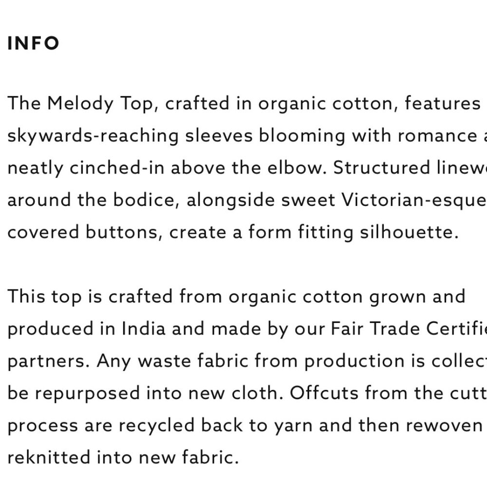 Karen Walker Melody Organic Cotton Top. Size US6/UK10. Black. - Picture 5 of 6
